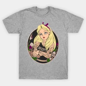 Alice Loves Led Zeppelin Sexy Babe Tattoo Rock Concert T-Shirt