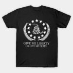 Give Me LIberty or Give Me Death Traditional Gadsden Design T-Shirt