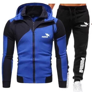 Mens Casual Sports Hoodie and Black Sweatpants Jogging Set - Image 4