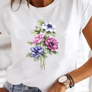 Love Pattern Printed, Casual Short-Sleeved T-Shirt - Image 5