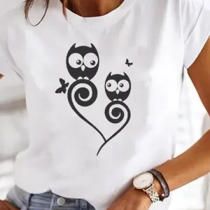 Love Pattern Printed, Casual Short-Sleeved T-Shirt - Image 6