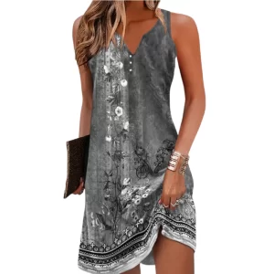 Slim Fit Loose Fit Bohemian Mini Dress - Image 3