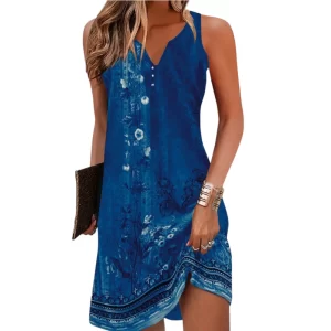 Slim Fit Loose Fit Bohemian Mini Dress - Image 4