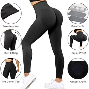 Seamless Knitted High Waist and Hips Tight Peach Buttocks Yoga Pants - Image 6