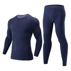 Top Brand 2-Piece Men's Solid Color Long-Sleeved Thermal Underwear Set - Image 4