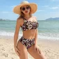 Top Brand Designer Deep Purple Floral Bikini Swimsuit