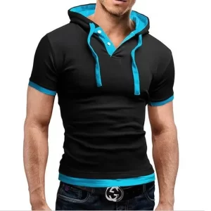 Top Men's Slim Fitness Hooded Short-Sleeved Tees - Image 4